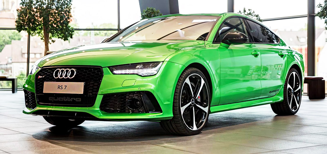 Audi RS7 Sportback цвет Apple Green Metallic 